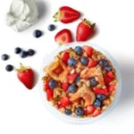 Coconut Whip Strawberry Blueberry Waffle Bowl